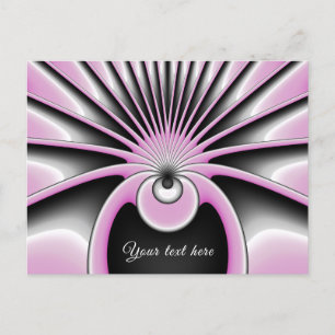 Postal Resumen moderno Crazy Fractal Art Pattern Texto