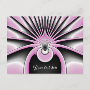 Postal Resumen moderno Crazy Fractal Art Pattern Texto