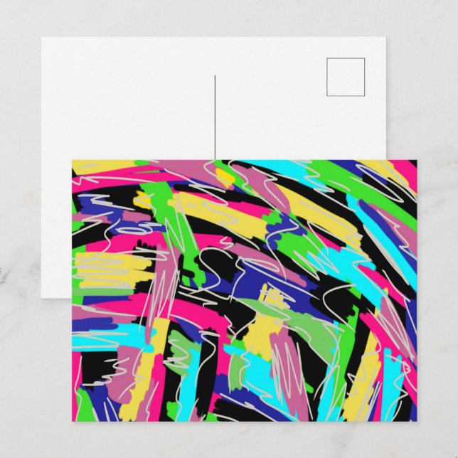 Postal Resumen moderno en colores arcoiris (Anverso / Reverso)
