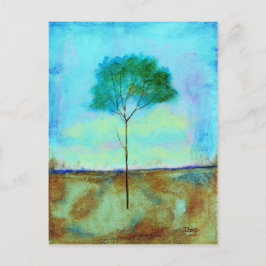 Postal Resumen Paisaje Arte Lone Skinny Tree Pintura