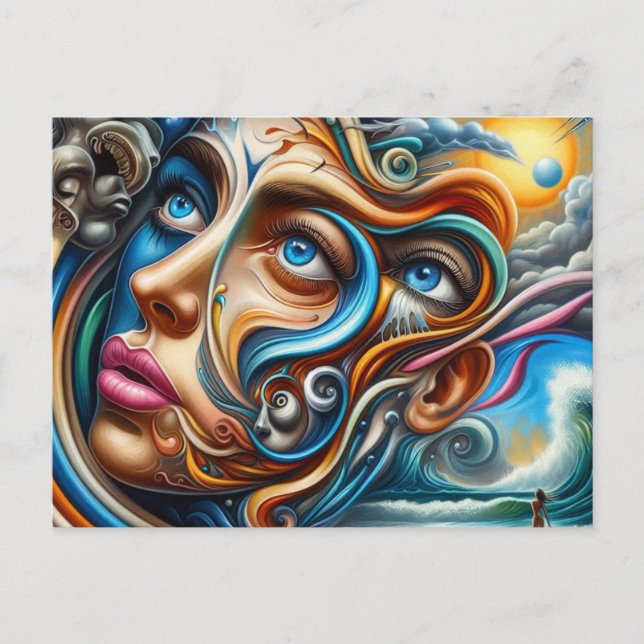 Postal Resumen Paisaje de ensueño Serenidad oceánica y Ma (Anverso)