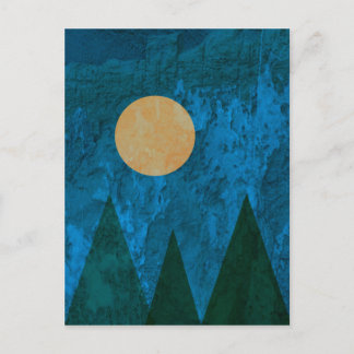 Postal Resumen Paisaje Montañas de Arte Moon Sky