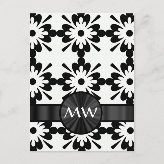 Postal Resumen personalizado en blanco y negro (Anverso)