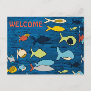 Postal Resumen Pescado,BIENVENIDA, añadir texto