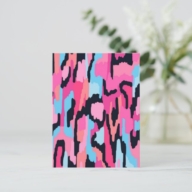 Postal Resumen pop rosado (Anverso de pie)