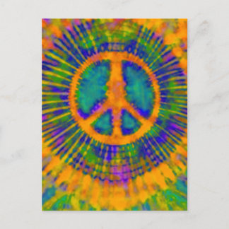 Postal Resumen Psicodélico Signo de paz de tinte