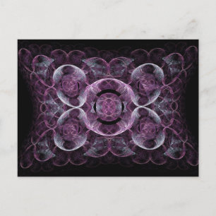 Postal Resumen Púrpura Swirls Fractal Art Regalos