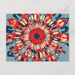Postal Resumen SUN FLOWER - azul rojo + tu trasero.