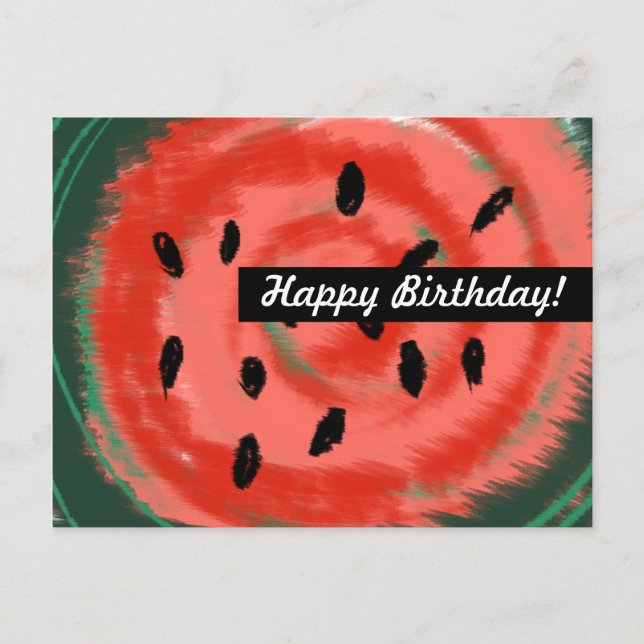 Postal Resumen Verano Swirly Red Watermelon (Anverso)