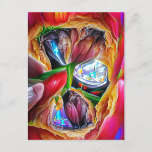Postal Resumen vibrante Reflexiones tulipanas