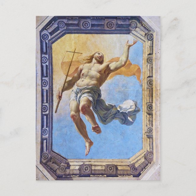 Postal Resurrección de Cristo por Michel Corneille Elder (Anverso)