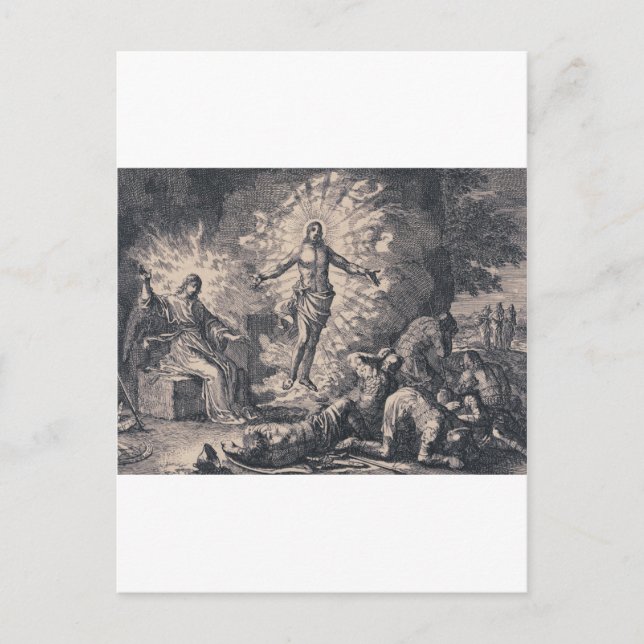 Postal Resurrección de Jesucristo por Jan Luyken (Anverso)