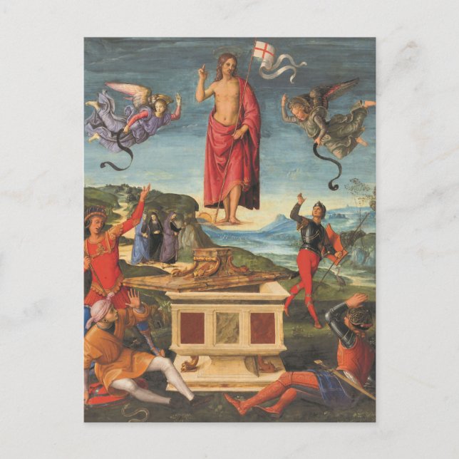 Postal Resurrección de Jesús por Rafael (Anverso)