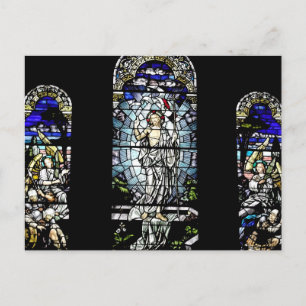 Postal Resurrección de la ventana de vidrio manchado de J