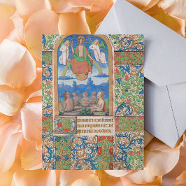 Postal Resurrección Manuscrito Medieval de Pascua