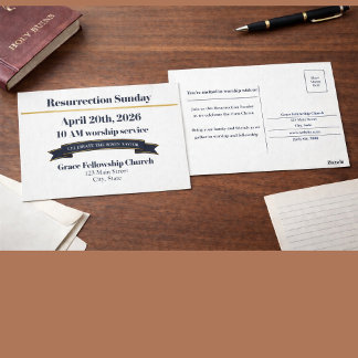 Postal Resurrection Sunday Church Postcard Invite