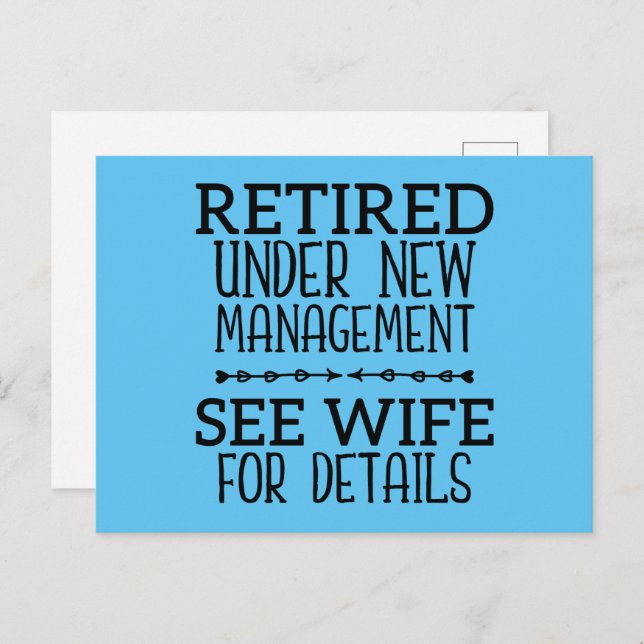 Postal Retirado Bajo Nuevo Manejo Consulte A La Esposa Pa (Anverso / Reverso)