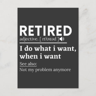 Postal retired definition, funny retirement, retired