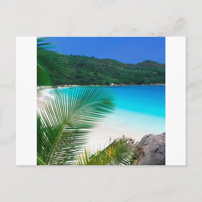 Postal Retiro tropical de agua en Seychelles (Anverso)