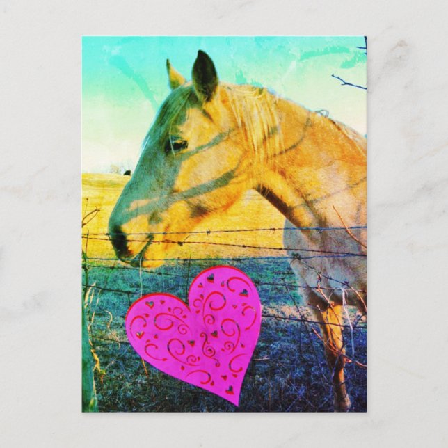 Postal reto de vintage para caballos (Anverso)
