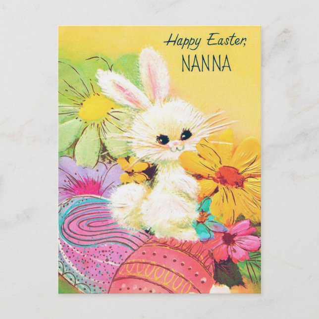 Postal retra de Nana del conejito de pascua del (Anverso)