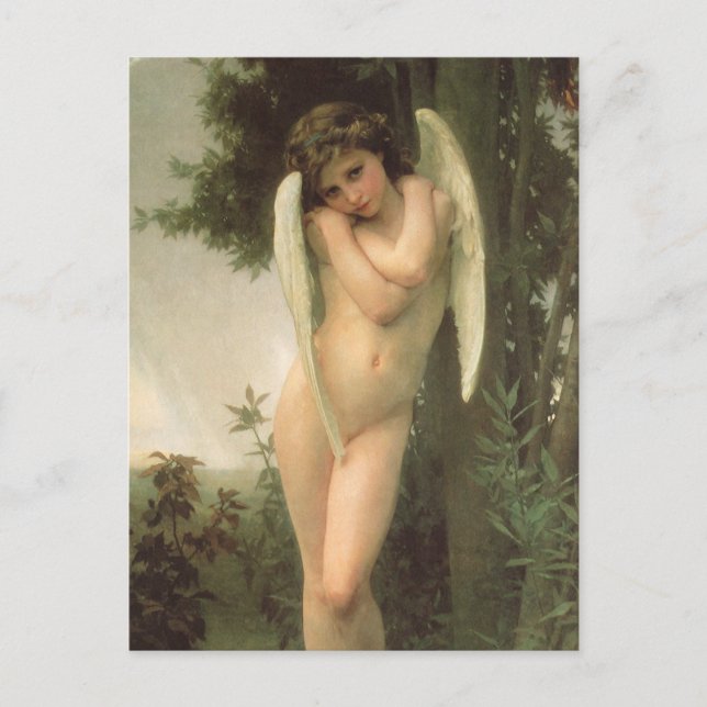 Postal Retrato Ángel Cupido (Cupidón) por Bouguereau (Anverso)