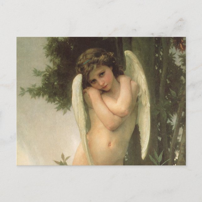 Postal Retrato Ángel Cupido (Cupidón) por Bouguereau (Anverso)