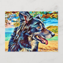 Retrato Artístico de Border Collie Paisaje Escénic