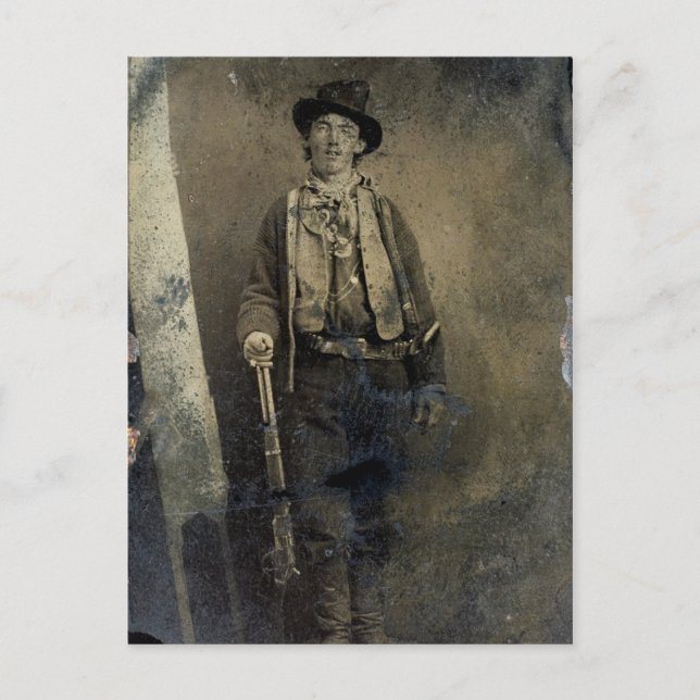 Postal Retrato autenticado de Billy the Kid (1880) (Anverso)
