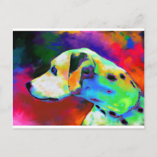 Postal Retrato contemporáneo de perro de Dalmacia