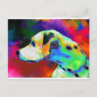 Postal Retrato contemporáneo de perro de Dalmacia