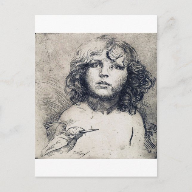 Postal Retrato (Copper print), Alphonse Mucha (Anverso)