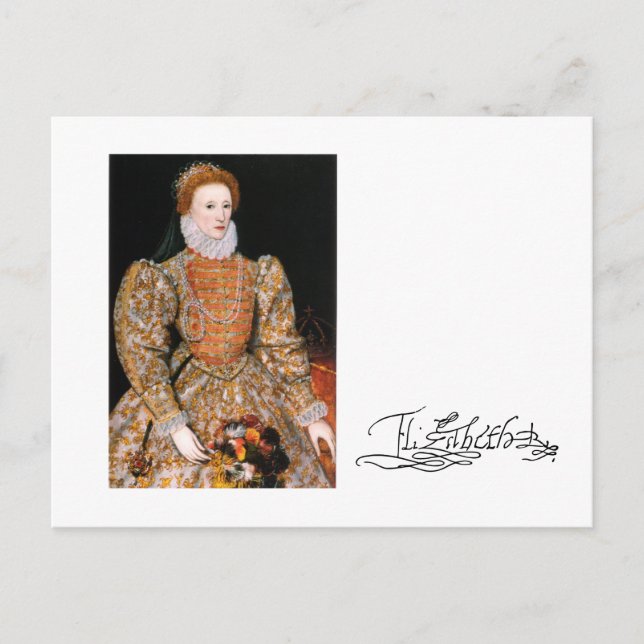 Postal Retrato corporal completo de la reina Isabel I de  (Anverso)
