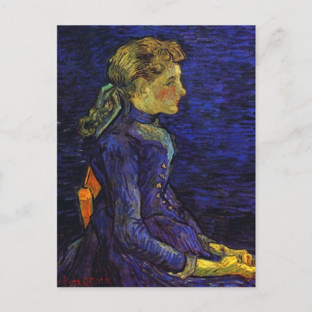 Postal Retrato de Adeline Ravoux, Bella Artes de Van Gogh (Anverso)