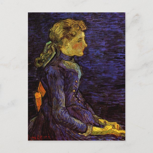 Postal Retrato de Adeline Ravoux por Vincent van Gogh (Anverso)