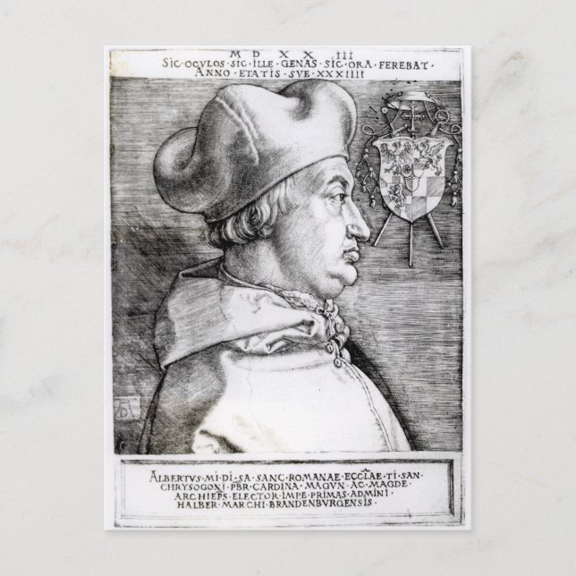 Postal Retrato de Albert, Cardenal Elector de Mainz (Anverso)