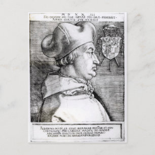 Postal Retrato de Albert, Cardenal Elector de Mainz
