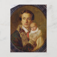 Retrato de Alexander Herzen con su hijo, 1840