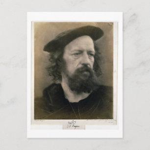 Postal Retrato de Alfred, Lord Tennyson (1809-92) (b/w p
