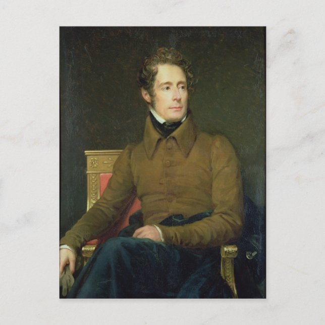 Postal Retrato de Alphonse de Lamartine, 1831 (Anverso)