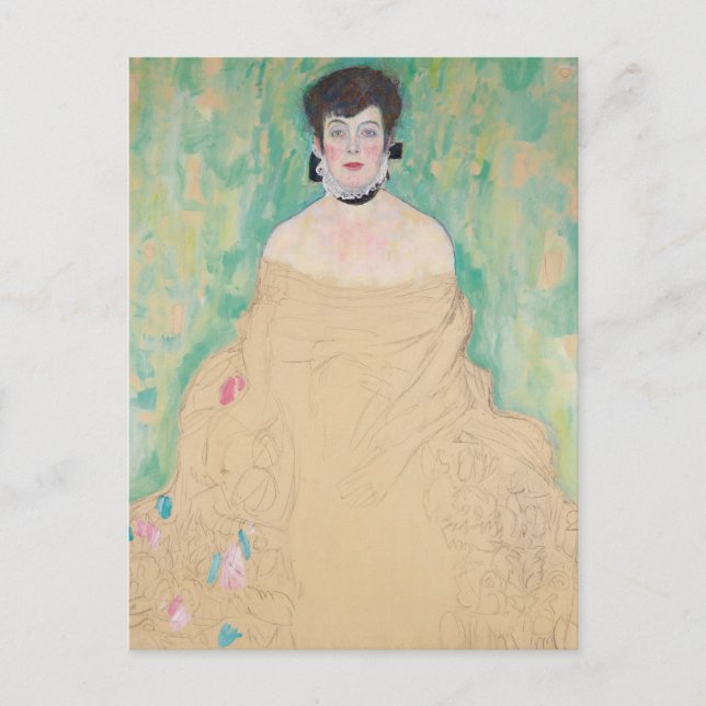 Postal Retrato de Amalie Zuckerkandl por Gustav Klimt (Anverso)
