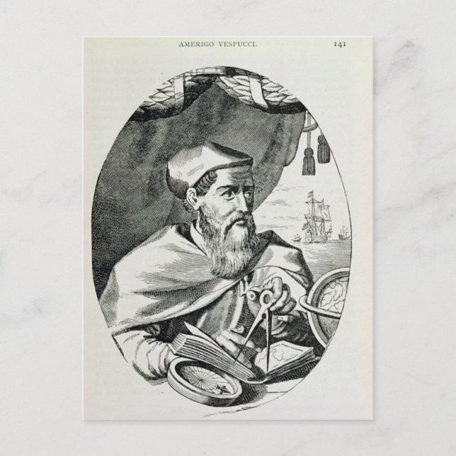 Postal Retrato de Amerigo Vespucci (Anverso)
