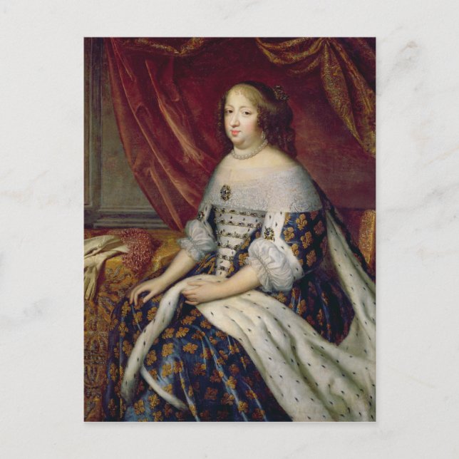 Postal Retrato de Ana de Austria Reina de Francia (Anverso)