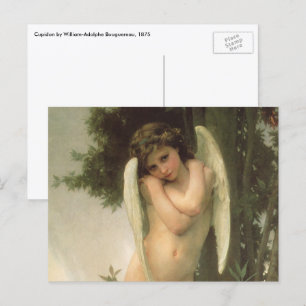 Postal Retrato de ángel Cupido (Cupidon) por Bouguereau