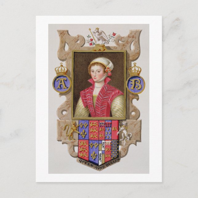 Postal Retrato de Anne Boleyn (1507-36) Segunda Reina de  (Anverso)