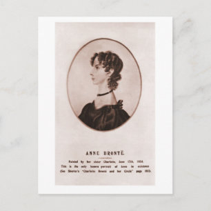 Postal Retrato de Anne Brontë sepia