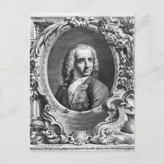 Postal Retrato de Antonio Canaletto (Anverso)