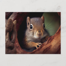 Postal Retrato de ardilla