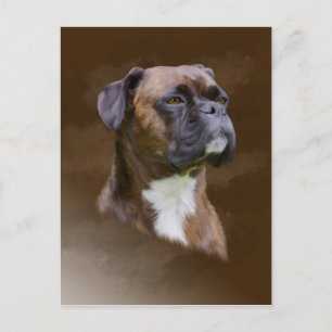 Postal Retrato de arte de pintura con aceite de perro de 