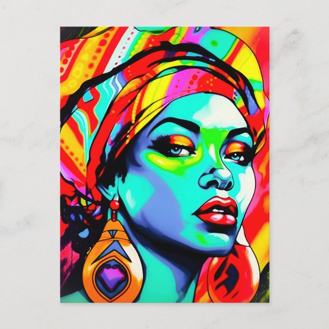 Postal Retrato de arte pop (Anverso)